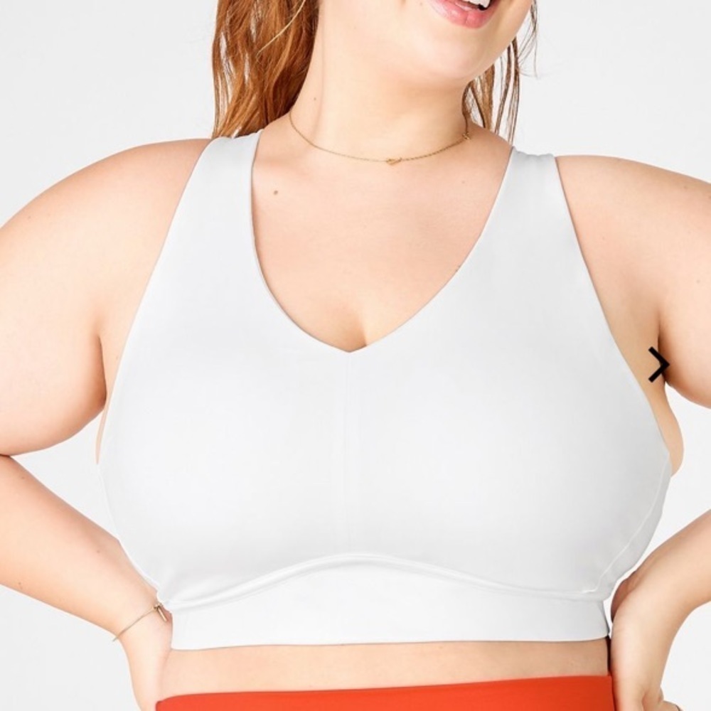 Fabletics White All Day Everyday Padded Sports Bra Size 2X